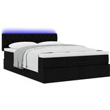 vidaXL Otomanska postelja z vzmetnico črn 140x190 cm blago | Shoptok.si