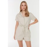 Trendyol Petite Mini Woven Jumpsuit with Stone Tie Detail