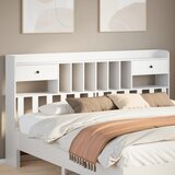 vidaXL Vzglavje s predelki bela 180 cm trdna borovina | Shoptok.si