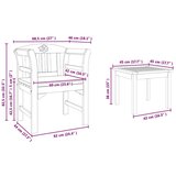  Set namještaja s jastukom 3 pcs Prirodna Čvrsto drvo akacije | shoptok.hr