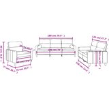  3-dijelni set sofa s jastucima crvena boja vina od tkanine | shoptok.hr