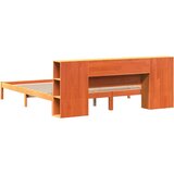 vidaXL Knjižna postelja brez vzmetnice vošč. rjava 180x200 cm borovina | Shoptok.si