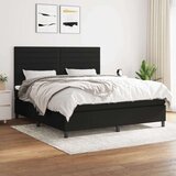 vidaXL Krevet s oprugama i madracem crni 160x200 cm od tkanine | shoptok.hr
