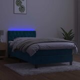  box spring s madracem LED tamnoplavi 100x200 cm baršun | shoptok.hr