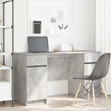 vidaXL Miza Betonsko siva 140x49x76 cm Inženirski les u