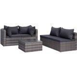 Poli 9-dijelna vrtna garnitura od poliratana s jastucima siva | shoptok.hr