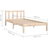  Okvir za krevet od masivne borovine 100 x 200 cm | shoptok.hr
