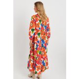 Cool & Sexy Women's Patterned Loose Mini Dress Orange | Eponuda.ba