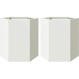  Vrtna sadilice 2 kom bijela šesterokutna 46x40x45 cm čelična | shoptok.hr