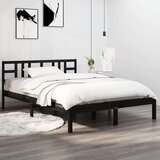 Posteljni okvir črn iz trdnega lesa 200x200 cm, (20645855) Cene