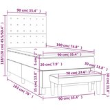 Box spring krevet s madracem crni 90x190 cm baršunasti | shoptok.hr