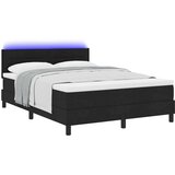 vidaXL Box Spring Krevet s Madracem i LED Crni 140x200 cm Tkanina | shoptok.hr