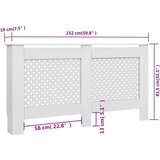  Pokrov za radiator bel 152x19x81,5 cm MDF | Shoptok.si