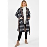 Dewberry Z6605 LADIES' COAT-PLAID COFFEE | shoptok.hr