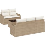 vidaXL set vrtnih sofea s jastučićima Bež Poli Ratan | shoptok.hr