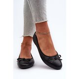Boto Black Eco Leather Ballerina Flats with Bow | Shoptok.si
