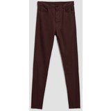 Marisse Waxed Skinny Trousers In Maroon | Shoptok.si