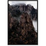  Slika - Heart of Mountain Landscape (1-part) - Clouds Amid Rocks 40x60 U crnom drvenom okviru | shoptok.hr