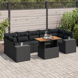 vidaXL 8-dijelni set vrtnih sofa od poliratana s jastucima crni | shoptok.hr