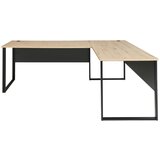 Voleo kotna pisalna miza leseni material, kovina hrast artisan, barve grafita | Shoptok.si