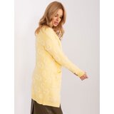 Fashion Hunters Light yellow women's cardigan with pockets Cene