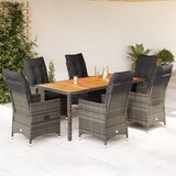vidaXL 7-dijelni vrtni blagovaonski set sivi od poliratana | shoptok.hr