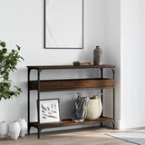  Konzolni stol s policama smeđa boja hrasta 100x29x75 cm drveni | shoptok.hr