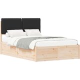 vidaXL Posteljni okvir z oblazinjenim vzglavjem Črna 120 x 200 cm, (5000100483) | Shoptok.si