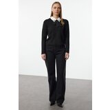 Trendyol Black Soft Textured Garnished Ribbon/Bow Detailed Stone Knitted Sweater | Shoptok.si