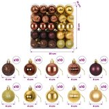  Set božićnih kuglica 100 kom. Smeđa i zlatna 4 cm Polistiren - Smeđa i zlatna | shoptok.hr