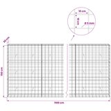  Gabion s žicom debljine 5 mm i mrežom 10x10 cm 1100x30x150 cm | shoptok.hr