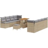  11-delni set vrtnaga kavča z blazinami Bež Poli ratan Akacija | Shoptok.si