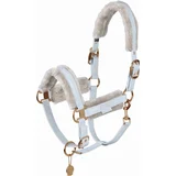 ESKADRON Oglavka DOUBLE PIN METALLIC FAUX LEATHER FF, powder blue - P2