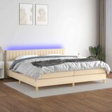  box spring s madracem LED krem 200x200 cm od tkanine | shoptok.hr