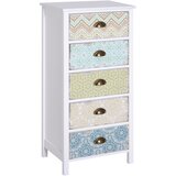HOMCOM Vintage garderobna omara s 5 predali v stilu shabby kopalnica, predsoba, spalnica 46 × 34 × 97,5 cm bela, (20745467) | Shoptok.si