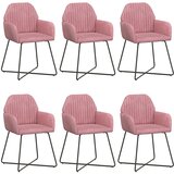  Trpezarijske stolice 6 pcs Baršun Ružičasta 55 x 50 x 84 cm | shoptok.hr