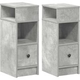  Noćni ormarići 2 kom s ladicom beton siva 25x31x66 cm | Eponuda.com