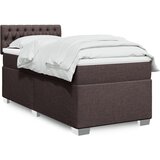 vidaXL Box spring postelja z vzmetnico temno rjava 80x200 cm blago Cene