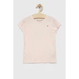 Tommy Hilfiger Otroška kratka majica roza barva