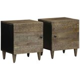 vidaXL Nočne omarice 2 kosa svetlo siva 40x33x46 cm masivni les Mango | Shoptok.si