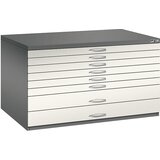 C+P Omara za risbe, DIN A0, 8 predalov, višina 760 mm, vulkansko sive / biserno bele barve | Shoptok.si