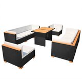  10-dijelna vrtna garnitura od poliratana s jastucima crna | shoptok.hr
