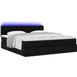 vidaXL Otomanski posteljni okvir z vzmetnico črn 180x200 cm blago | Shoptok.si