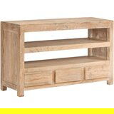 TV omarica iz trdnega akacijevega lesa 90x30x55 cm svetlo rjava Cene