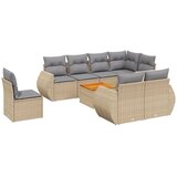 vidaXL 9-dijelni set vrtnih sofa s jastucima bež od poliratana | shoptok.hr
