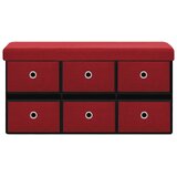  Sklopiva klupa za pohranu boja vina 76x38x38 cm umjetno platno | shoptok.hr