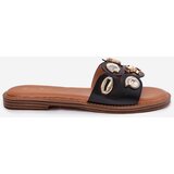 Boto Women's Flat Sandals With Golden Studs Black Nalothiel | shoptok.hr