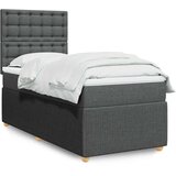  Krevet s oprugama i madracem tamnosivi 100 x 200 cm od tkanine | shoptok.hr