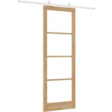vidaXL Drsna vrata s kompletom drsne opreme 'ORKDAL'Trden les in steklo, Notranja vrata s steklom 'ORKDAL'83x232x4 cm Trden bor | Shoptok.si