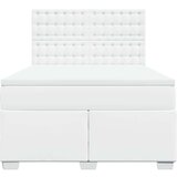 vidaXL box spring postelja z vzmetnico bel 140x190 cm umetno usnje, (21309910) | Shoptok.si